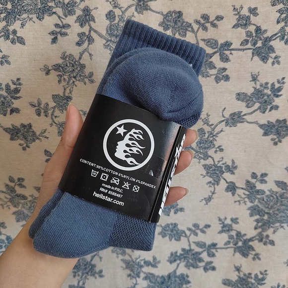 Hellstar Logo Socks Blue 1 Pair - Picture 2 of 8